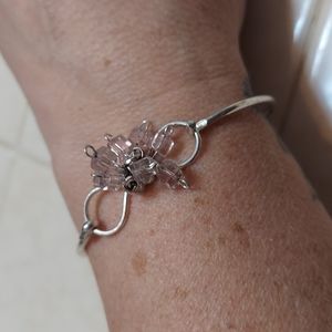 Vintage Silver Beaded Infinity Bracelet